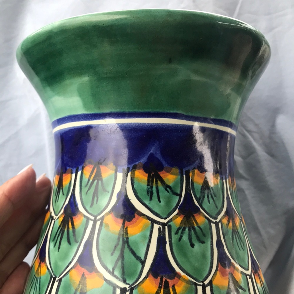 Gorgeous Mexican Huge Vase handmade & painted by local artists